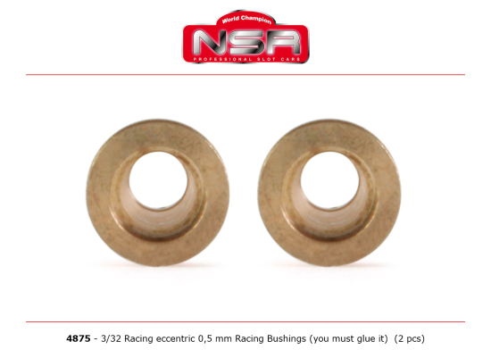 NSR 4875 Racing Exzenterbuchsen - 0,5 mm - 3/32 selbstschmierend & reibungsfrei (2 Stück)